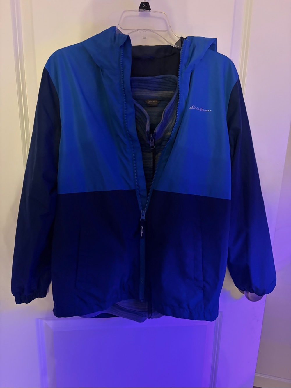 Eddie Bauer Kids' Blue Colorblock 3 in 1 Hooded Jacket